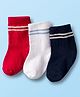 Cute Walk by Babyhug Non Terry Cotton Knit Ankle Length Anti Bacterial Socks With Stripes Pack Of 3 - Multicolour
