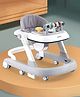Babyhug 2 in 1 Baby Walker with Anti Fall Protection & Adjustable Height-Grey| Push Walker| Rear Wheels with Speed Control| Soft Padded Seat| Smooth Swivel Wheels| Musical Toy Tray with Engaging Toys