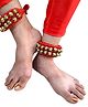 BookMyCostume Classical Ghungroo Embellished Fancy Dress Costume Accessories - Red & Golden