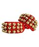 BookMyCostume Classical Ghungroo Embellished Fancy Dress Costume Accessories - Red & Golden
