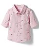 Babyhug 100% Cotton Woven Full Sleeves Sea Life Printed Shirt - Light Pink