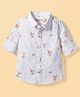 Babyhug Cotton Woven Full Sleeves Deer Printed Shirt - White