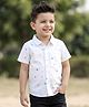 Babyhug Cotton Woven Half Sleeves Aeroplane Printed Shirt - White