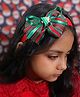 Kamule Christmas Theme Striped Bow Applique Detailed  Hair Band - Red & Green