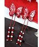 Kamule Christmas Theme Butterfly Applique & Beads Detailed Hair Clip - Red