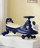 Astronaut Theme Swing Car for Kids with Light & Music - Dark Blue & Beige| Smooth PU Wheels|Easy to Operate|Built for Rough Play| Encourages Physical Activity| For Kids of 2 to 8 years| Sport Gift