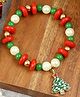 Asthetika Christmas Theme Beaded & Christmas Tree Designed Bracelet - Red Green