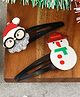 Asthetika Set of 2 Christmas Santa Claus Snowman Tic Tac Hair Clips - Red