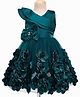 Enfance Sleeveless Stone Embellished Bow & Floral Applique Detailed Dress - Rama Green