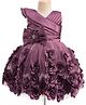 Enfance Sleeveless Stone Embellished Bow & Floral Applique Detailed Dress - Magenta