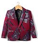 Rikidoos Full Sleeves Typography Printed Blazer - Maroon