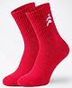 Pine Active Cotton Lycra Knit Breathable Calf Length Solid Color Athletic Socks - Red