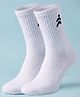 Pine Active Cotton Lycra Knit Breathable Calf Length Solid Color Athletic Socks - White