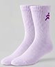 Pine Active Cotton Lycra Knit Breathable Calf Length Solid Color Athletic Socks - Lavender