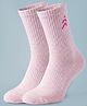 Pine Active Cotton Lycra Knit Breathable Calf Length Solid Color Athletic Socks - Pink