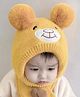 Babymoon Woven Teddy Designed Winter Cap - Yellow - Circumference 18 Inches