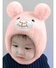 Babymoon Woven Teddy Designed Winter Cap - Pink - Circumference 18 Inches