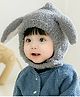 Babymoon Woven Bunny Ears Designed Winter Cap - Grey - Circumference 20 Inches