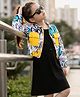 OLLINGTON ST. Cotton Full Sleeves Printed Jacket & Inner Dress  - Multicolor & Black