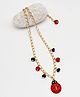 Lime By Manika Ladybug Pendant & Beads Detailed Necklace - Red & Black