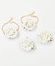 Lime By Manika Floral Applique Detailed Hair Accessory Combo Set - Off White