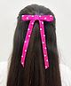 Lime By Manika Bow Designed Pearls Embellished Alligator Clip - Dark Pink