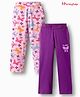 Honeyhap Premium Cotton Elastane Knit Full Length Leggings with Bio Finish & Bow Print Pack of 2 - Fairy Tale & Willowherb