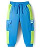 Babyhug Looper Knit Full Length Lounge Pant With Text Badge - Blue