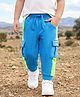 Babyhug Looper Knit Full Length Lounge Pant With Text Badge - Blue