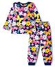 Babyhug Cotton Knit Full Sleeves Co-ord Night Suit With Floral Print - Navy Blue