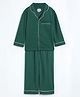 Cocoon Care Bamboo Cotton Knit Full Sleeves Huntgreen Printed Coordinating Night Suit Set - Green