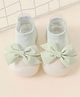 Neska Moda Bow Applique Detailed Socks Shoes - Green