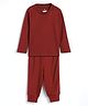Cocoon Care Bamboo Knit Full Sleeves Solid Night Suit Set - Red