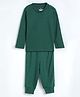 Cocoon Care Bamboo Cotton Knit Full Sleeves huntgreen Tee & Pajamas Coordinating Night Suit Set - Green