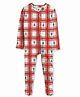 Cocoon Care Bamboo Cotton Knit Full Sleeves Redchecks Printed Sleepsuit - Red