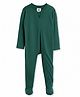 Cocoon Care Bamboo Cotton Knit Full Sleeves Huntgreen Printed Sleepsuit - Green