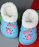 Yellow Bee Strawberry & Girl Applique Detailed Perforated Plush Line Detailed Clogs - Blue