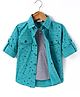 Rikidoos Full Sleeves Skateboard Printed Shirt With Attached Tee - Green & Melange