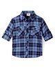 Rikidoos Full Sleeves Checked Shirt - Navy Blue