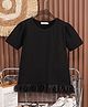 Mark & Mia Cotton Half Sleeves Solid Top - Black