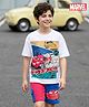 Ollington St. Disney Single Jersey Knit T-Shirt & Shorts Set With Cars Graphics - White