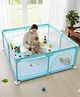 Babyhug Smart Portable Playpen cum Play Gate Fence with Safety Lock Easy Tool Free Assembly| Indoor & Outdoor| Safe Playing Space| Non-slip Zipper Entrance  - Blue