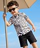 Babyhug Cotton Woven Half Sleeves Printed Shirt & Denim Shorts Set - Multicolor