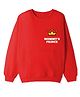 KAVEE Terry Knit Full Sleeves Mommys Prince Text Printed Light Winter Sweatshirt - Red