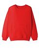 KAVEE Terry Knit Full Sleeves Solid Light Winter Sweatshirt - Red