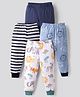 Kidi Wav Pack Of 4 Striped & Animals Printed Pyjamas - Multi Colour