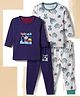 Kidi Wav Pack Of 2 Full Sleeves Teddy Fishing & Chameleon Printed Tee & Joggers Set - Multi Colour