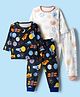 Kidi Wav Pack Of 2 Full Sleeves Space Theme Printed Coordinating Tee & Joggers Set - Multi Colour