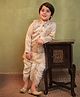 AJ Dezines Cotton Blend Woven Full Sleeves Solid Kurta Dhoti With Floral Printed Jacket Set - Yellow