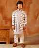 AJ Dezines Jacquard Woven Full Sleeves Elephants Embroidered Sherwani With Pant Set - Brown